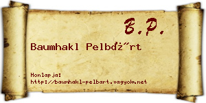 Baumhakl Pelbárt névjegykártya